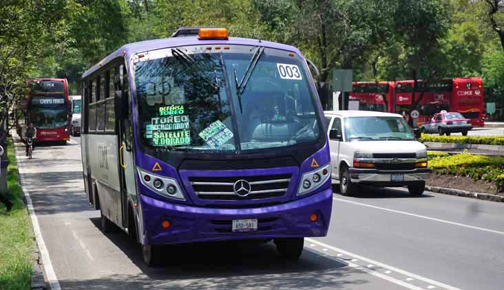 CDMX Purple Mercedes Ayco Toreto 650581, MB Enviro500MMC 818 & 938